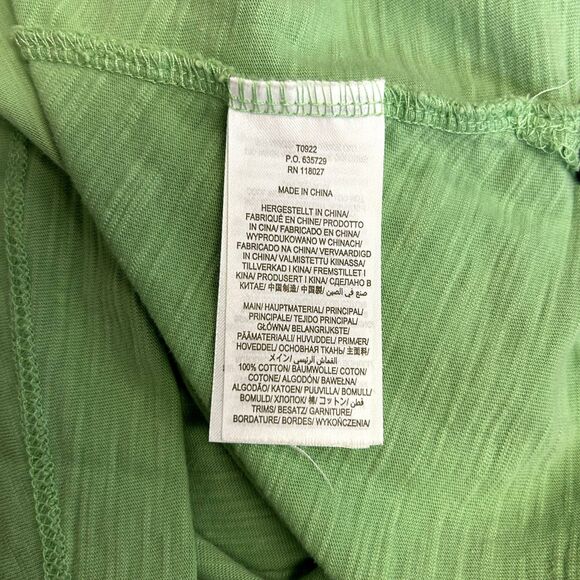 Boden Light Lime Green V-Neck Eyelet Lace Short Cap Sleeve T-Shirt Size S - Picture 9 of 15